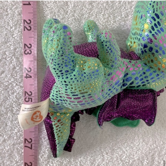 5/$25 Ty Cinder Beanie Boos Green Purple Mini Dragon Plush Stuffed Animal - Picture 10 of 11